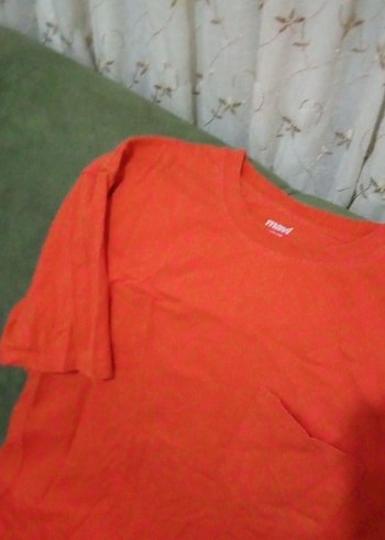 Kırmızı Erkek Keten Kısa Kollu Tişört - Görsel 2