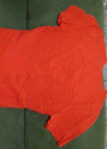 Kırmızı Erkek Keten Kısa Kollu Tişört - Görsel 4