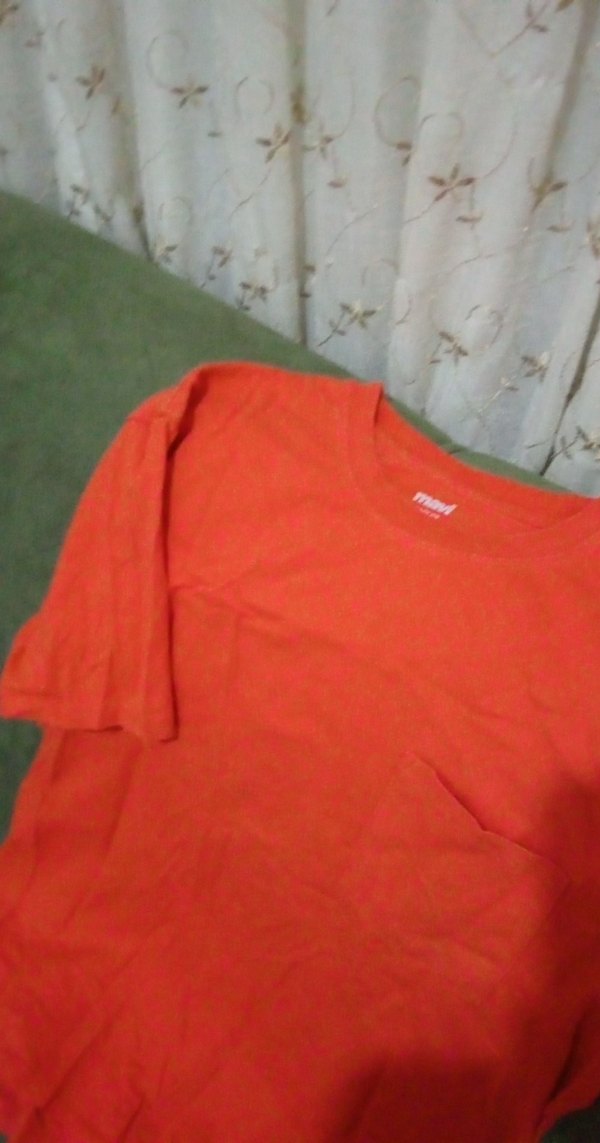 Kırmızı Erkek Keten Kısa Kollu Tişört - Görsel 2