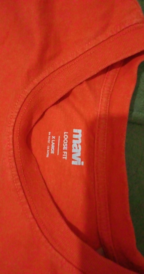 Kırmızı Erkek Keten Kısa Kollu Tişört - Görsel 3