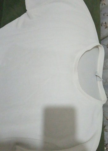 Beyaz Kısa Kollu Keten Tişört - Görsel 2