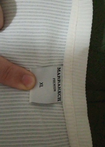 Beyaz Kısa Kollu Keten Tişört - Görsel 3