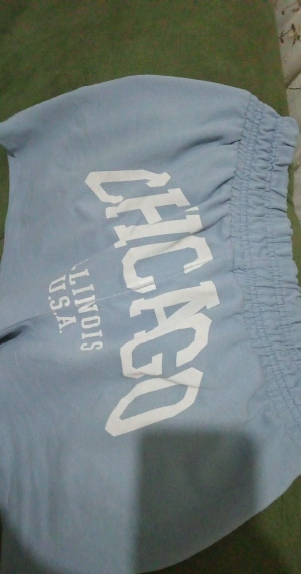 Mavi Pamuklu Rahat Kesim Mini Şort - Görsel 5