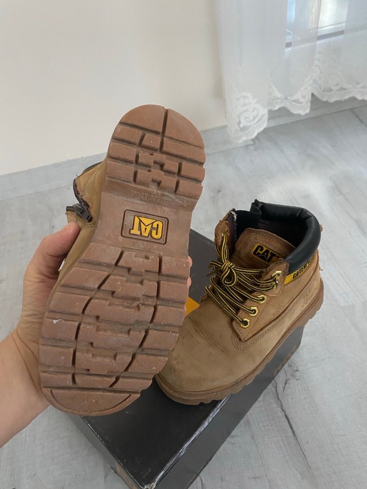 Çocuk Süet Kahverengi orjinal cat Bot - Görsel 3