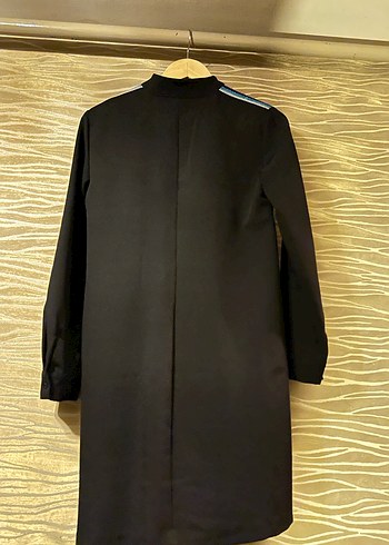 Kadın Siyah Uzun Kollu Fermuarlı elbise - Görsel 2