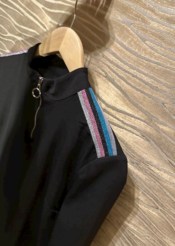 Kadın Siyah Uzun Kollu Fermuarlı elbise - Görsel 3