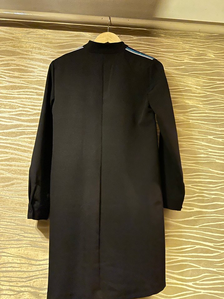 Kadın Siyah Uzun Kollu Fermuarlı elbise - Görsel 2