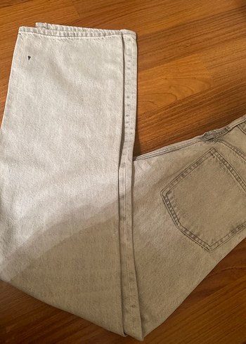 Gri renk zara bol paça kot pantalon - Görsel 4