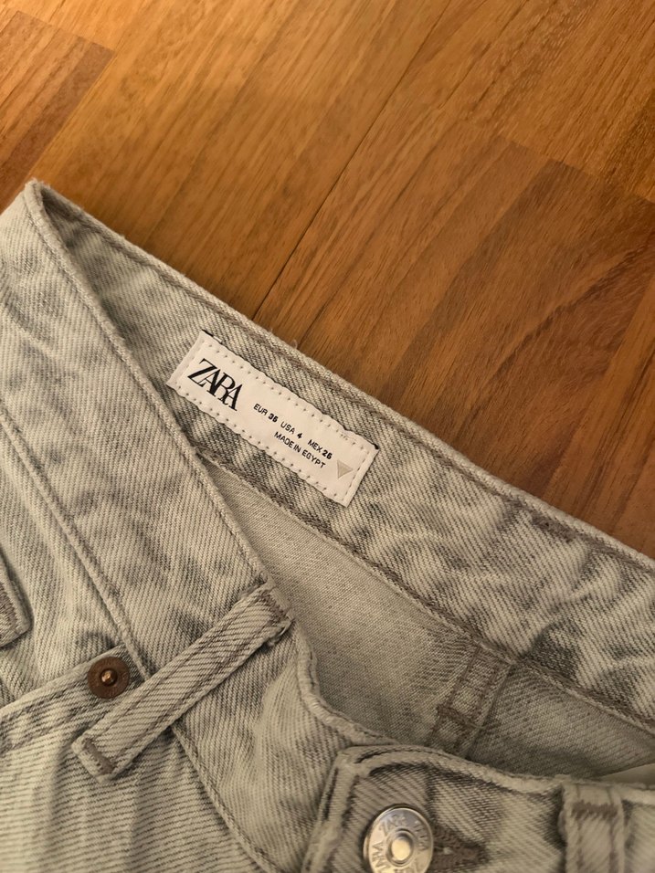 Gri renk zara bol paça kot pantalon - Görsel 3