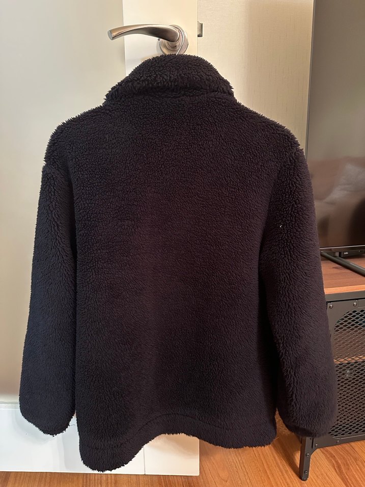 Siyah, Kürklü, Midi Boy Kadın Ceket - Görsel 2