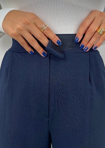 Kadın Likralı Cırt Kapama Palazzo Pantolon - Görsel 5