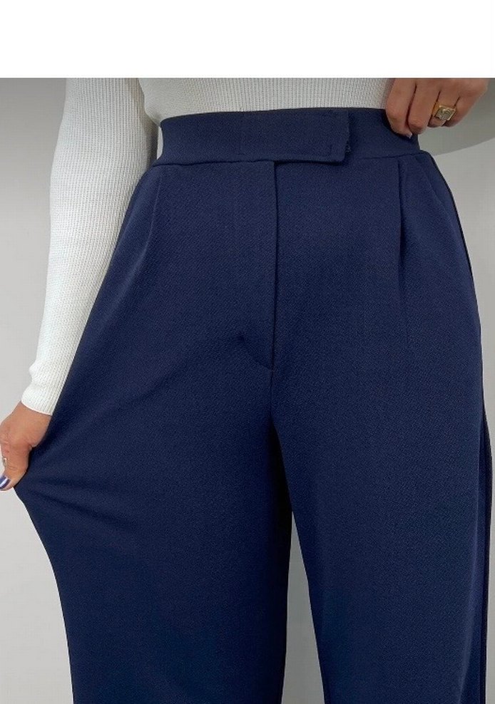 Kadın Likralı Cırt Kapama Palazzo Pantolon - Görsel 2