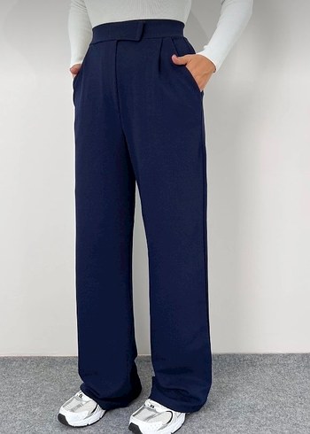 Kadın Likralı Cırt Kapama Palazzo Pantolon - Görsel 6