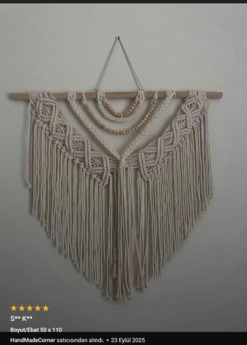 Bohem Nakışlı Beyaz duvar süsü - Görsel 5