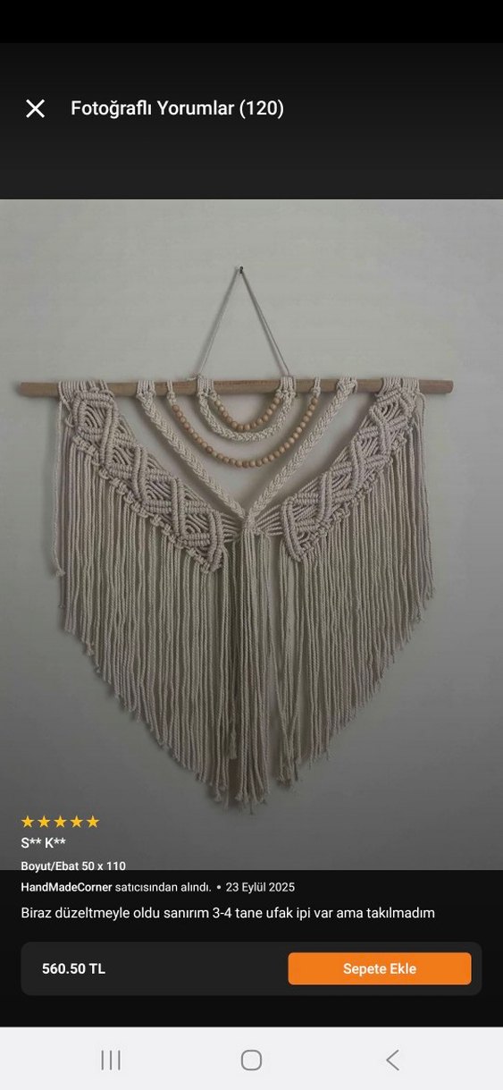 Bohem Nakışlı Beyaz duvar süsü - Görsel 5