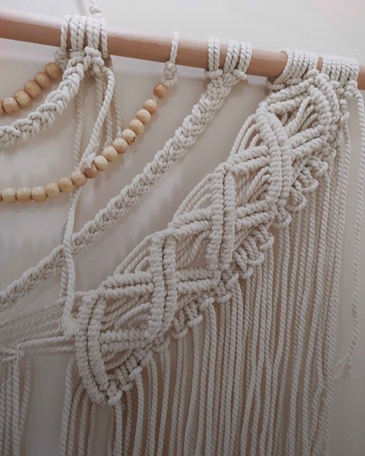 Bohem Nakışlı Beyaz duvar süsü - Görsel 2