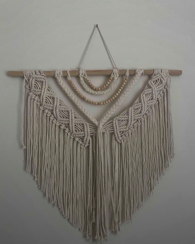 Bohem Nakışlı Beyaz duvar süsü - Görsel 4