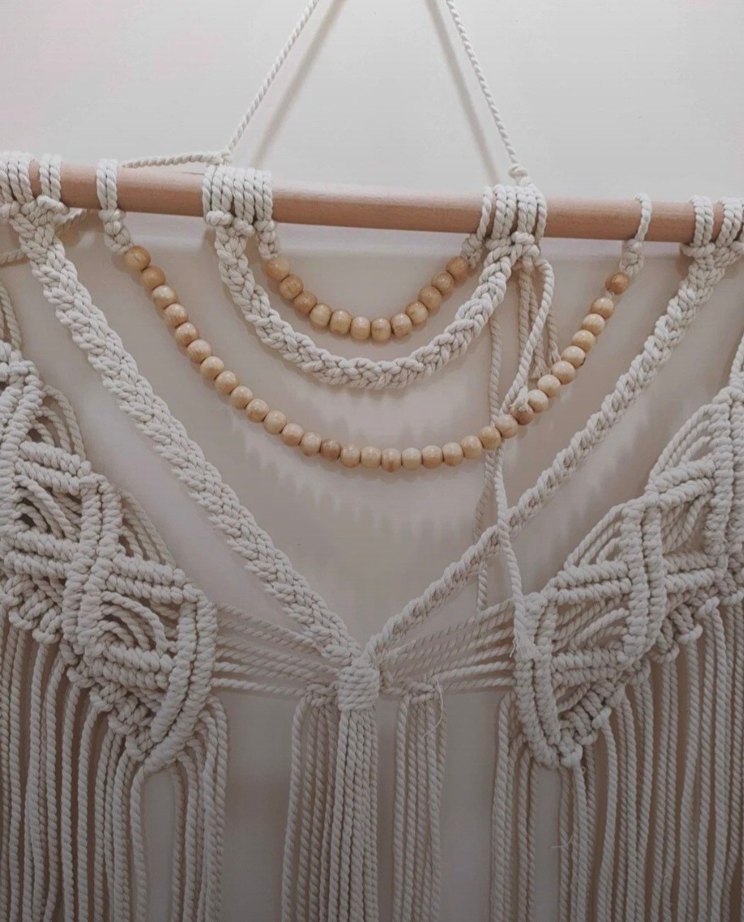 Bohem Nakışlı Beyaz duvar süsü - Görsel 3