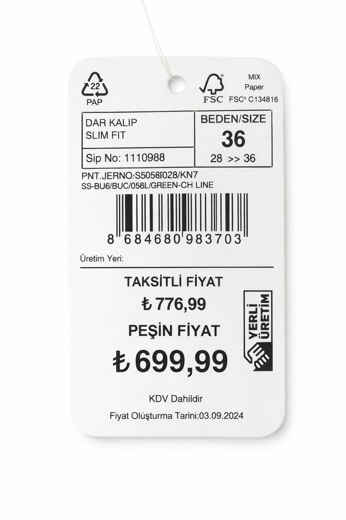 Erkek Lacivert Kumaş Pantolon - Beden 36 (Sıfır Etiketli) - Görsel 4