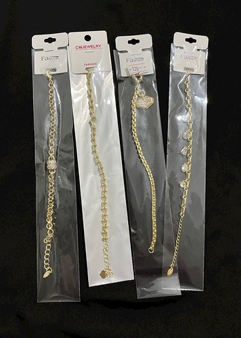 Zincir Detaylı Parlak Altın Kadın Bileklik - Görsel 7