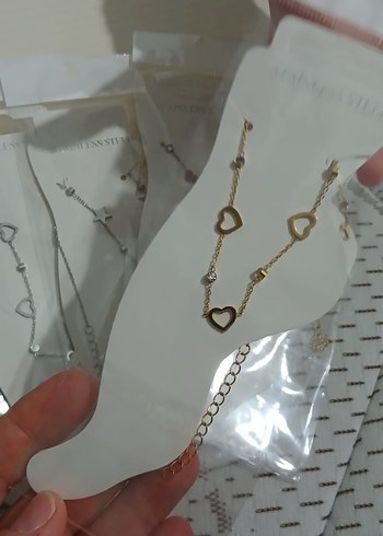 Altın Renk Zincir Detaylı Kadın ayak Zinciri - Görsel 2