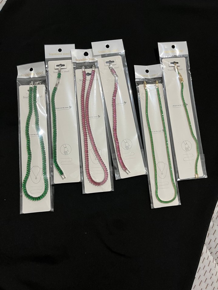 Klasik Siyah Zincir ve Bileklik Seti her rengi mevcut - Görsel 2