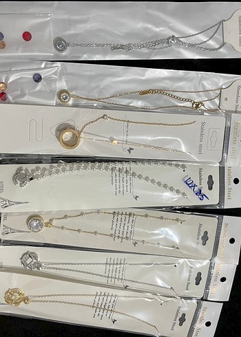 Zincir Detaylı Uzun Altın Kadın Kolyeleri - Görsel 7