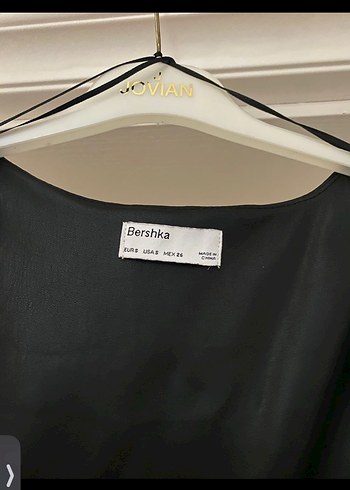 bershka s beden siyah deri elbise - Görsel 2