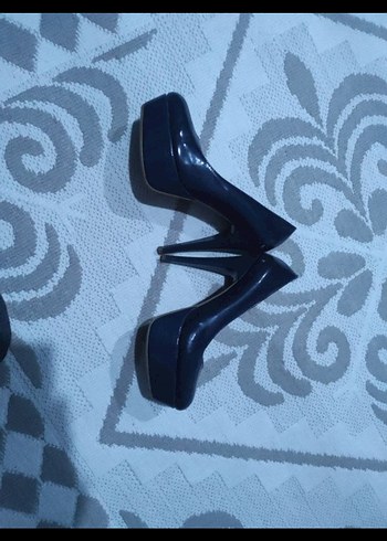 Parlak Lacivert Stiletto Topuklu Kadın Ayakkabı - Görsel 7