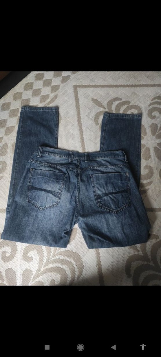 Tokalı Gri Mavi Rahat Kesim Erkek Kot Pantolon - Görsel 5