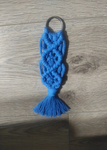 Mavi Bohem Püsküllü Anahtarlık - Görsel 5