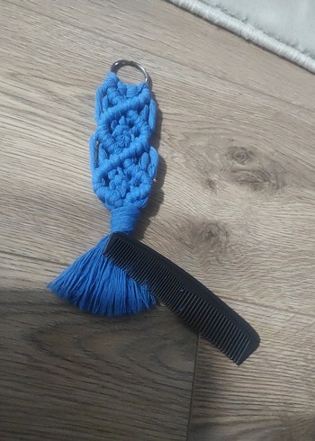 Mavi Bohem Püsküllü Anahtarlık - Görsel 2