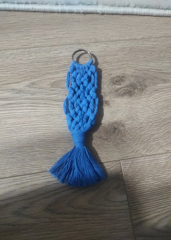 Mavi Bohem Püsküllü Anahtarlık - Görsel 3