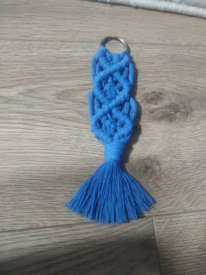 Mavi Bohem Püsküllü Anahtarlık - Görsel 4