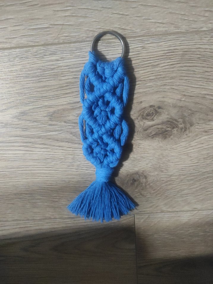 Mavi Bohem Püsküllü Anahtarlık - Görsel 5