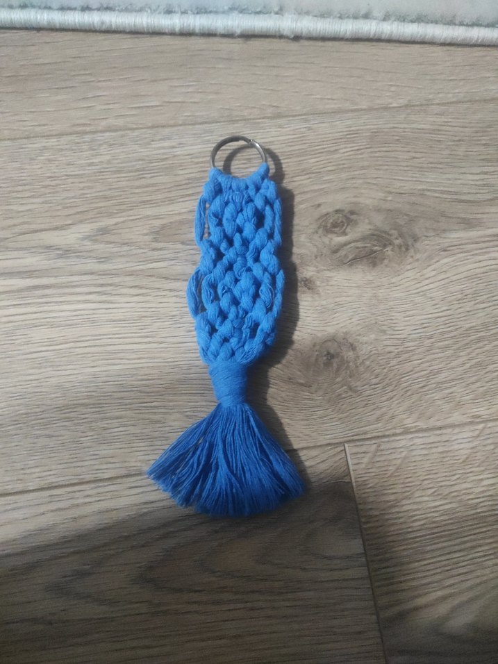 Mavi Bohem Püsküllü Anahtarlık - Görsel 3