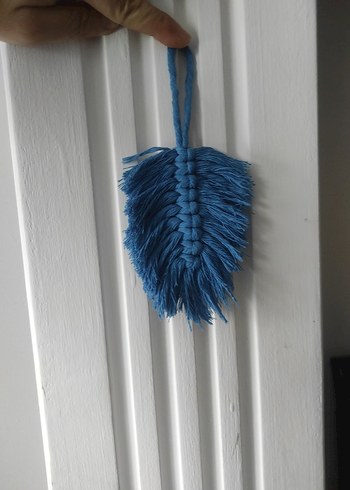 Mavi Püsküllü Bohem Kadın Anahtarlık - Görsel 2