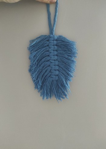 Mavi Püsküllü Bohem Kadın Anahtarlık - Görsel 3