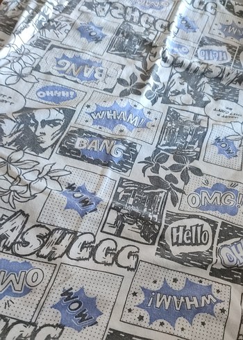 Mavi Baskılı Tişört - Görsel 2