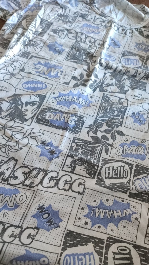 Mavi Baskılı Tişört - Görsel 2