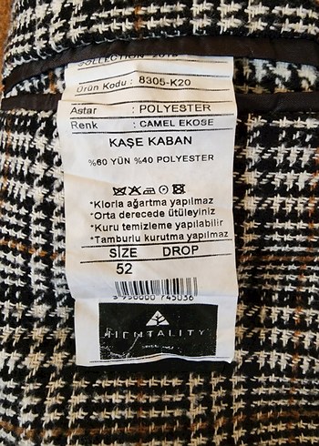 Düğmeli Gri Ekose Erkek Ceket Kaban - Görsel 4