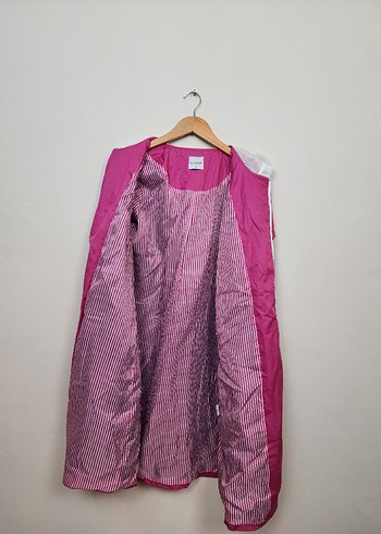 Kadın Uzun Pembe Fermuarlı Yağmurluk - Görsel 5