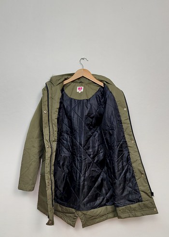 Kürk Detaylı Midi Yeşil Kadın Mont - Görsel 5