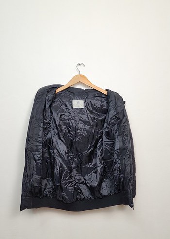 siyah Kadın Fermuarlı Midi Ceket - Görsel 3