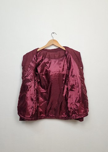 Bordo Kürklü Kadın Kışlık Mont - Görsel 3