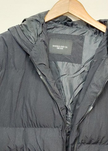 Kapüşonlu Siyah Kadın Kış Montu - Görsel 2