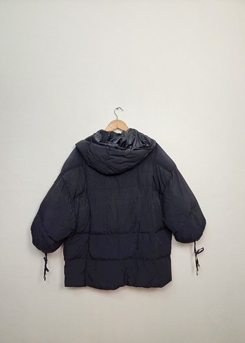 Kapüşonlu Siyah Kadın Kış Montu - Görsel 3