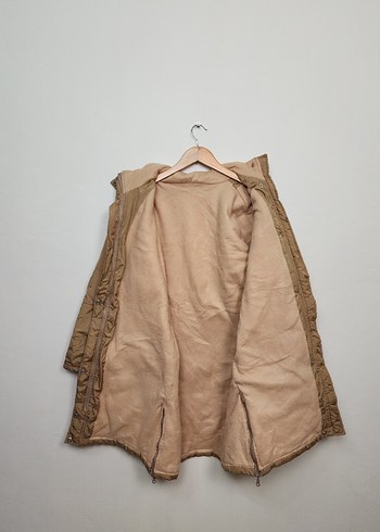 Bej Midi Kadın Düğmeli Ceket - Görsel 4