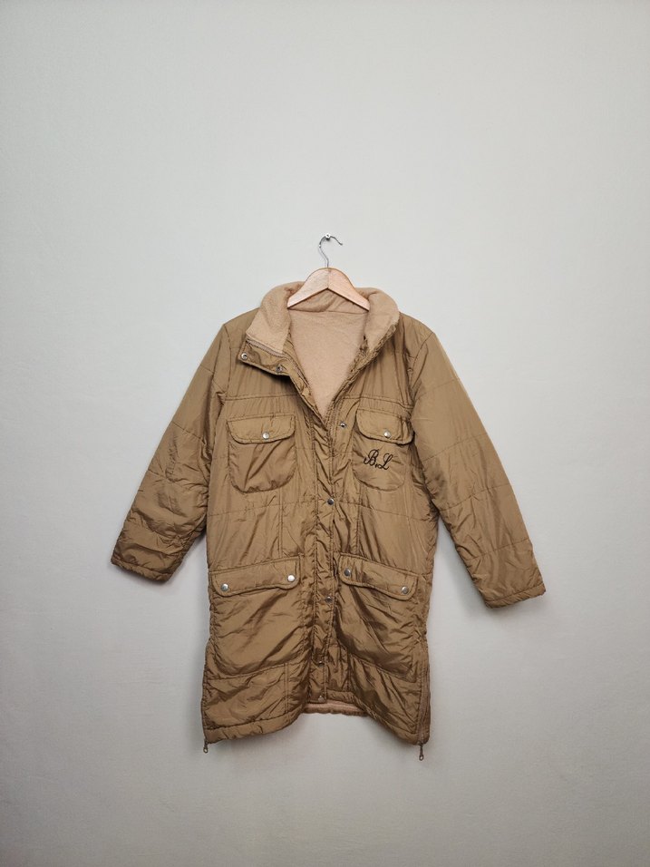 Bej Midi Kadın Düğmeli Ceket - Görsel 3