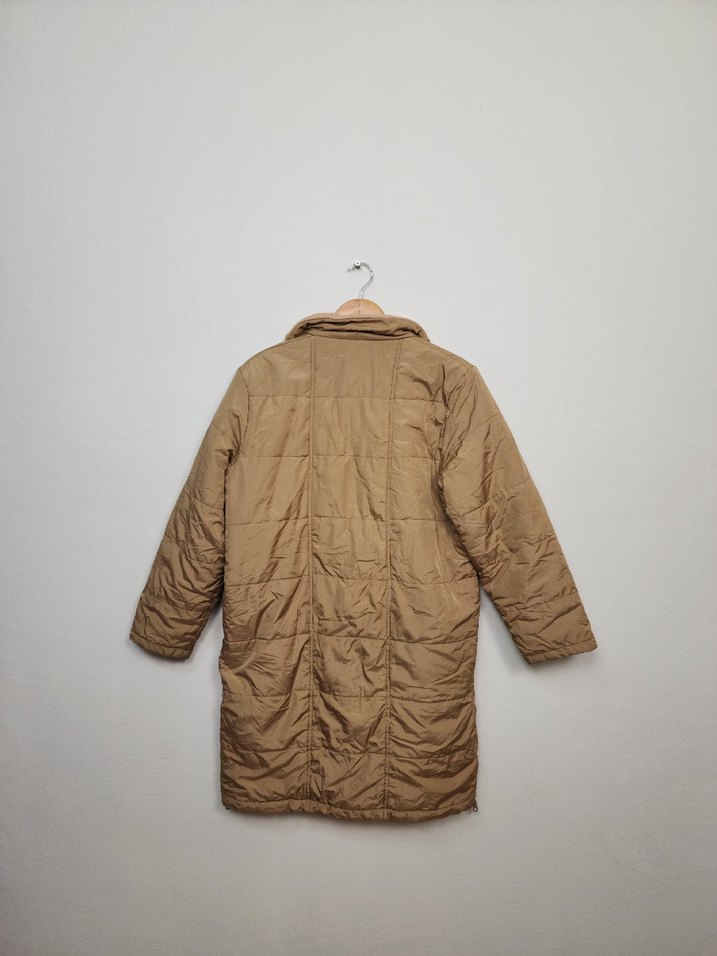 Bej Midi Kadın Düğmeli Ceket - Görsel 2